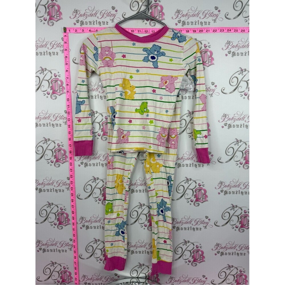 Care Bears Cream Striped Pajama Set with Pink Trim